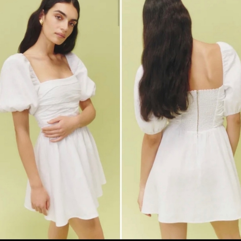 Reformation Dress Zula Linen Dress in white bridal  New NWT 2